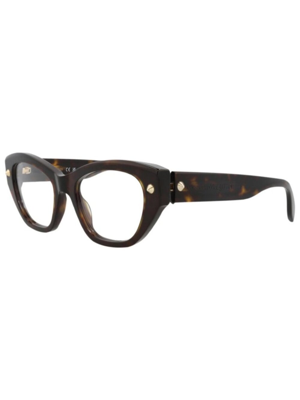 New Alexander McQueen Women's Eyeglasses Cat Eye Recycled Acetate Frame Havana